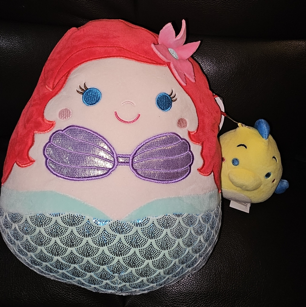NWT Disney Squishmallows Ariel & Flounder